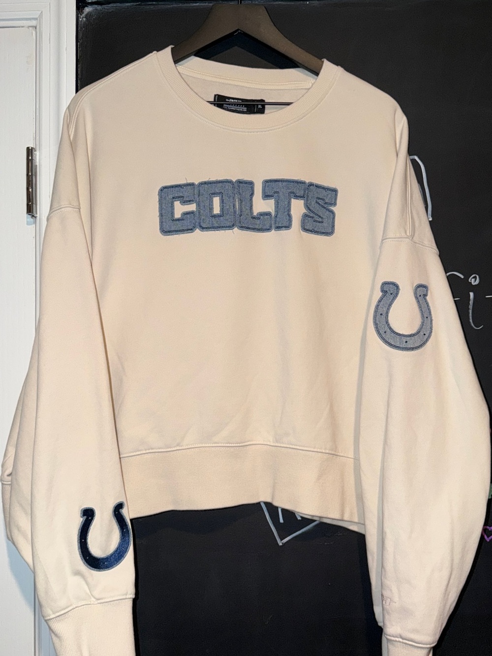 Colts Logo Cream Crewneck Sweatshirt